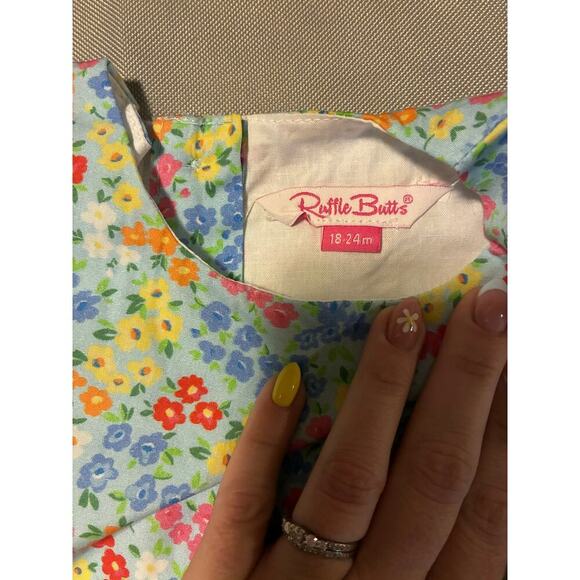 RuffleButts NEW Baby/Toddler 18-24M Girls Summer Sleeveless tiered floral Dress - Picture 5 of 5